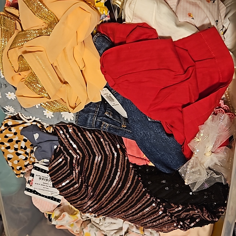 Bunch of baby girls clothes